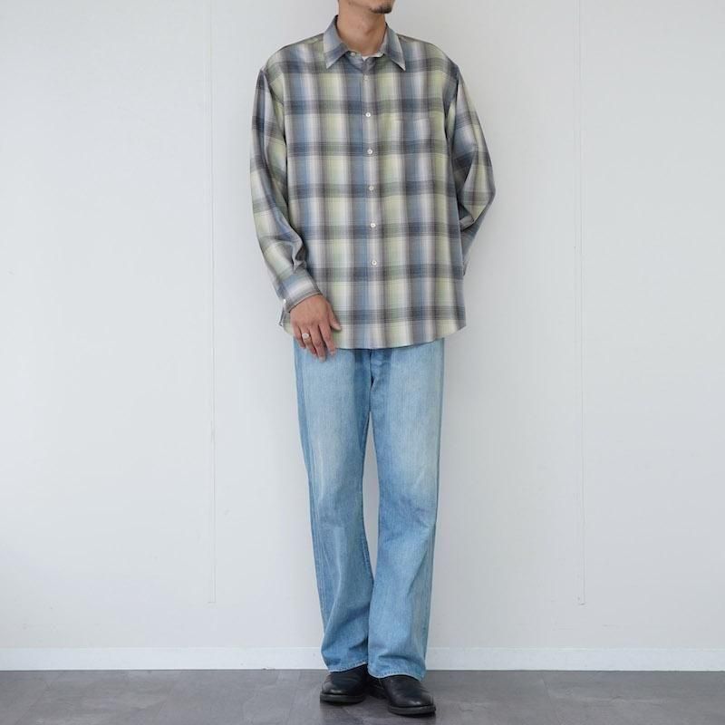 2025 A/W】【AURALEE オーラリー】SUPER LIGHT WOOL CHECK SHIRT BLUE
