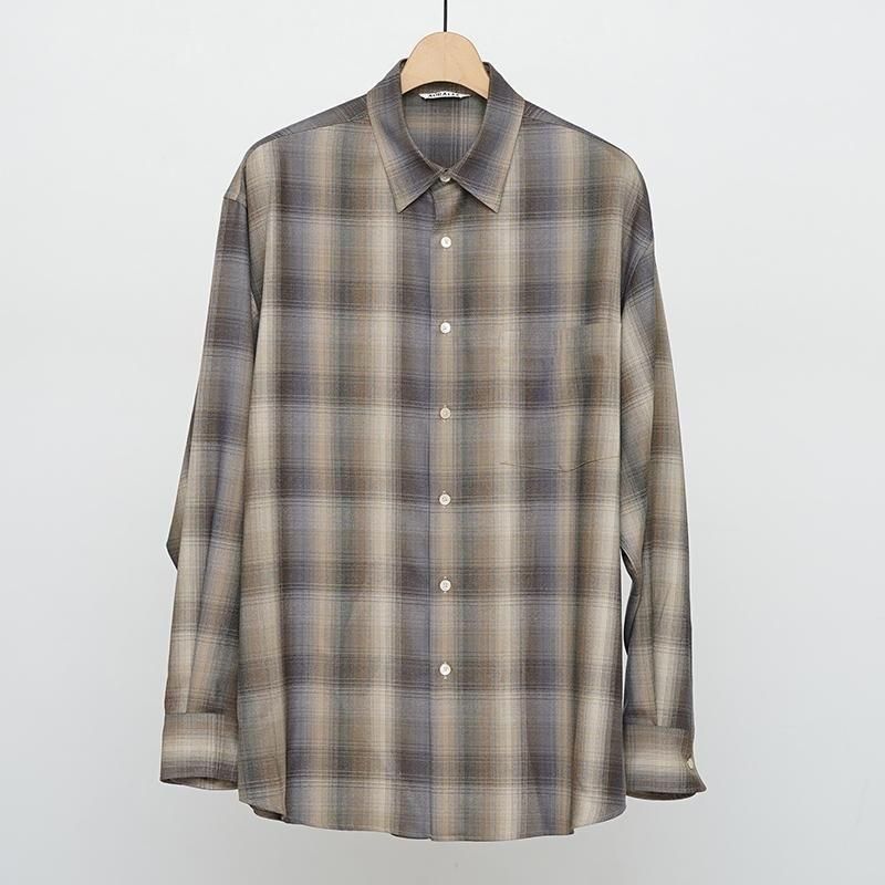 トップス 24AW AURALEE SUPER LIGHT WOOL CHECK SHIR AURALEE SUPER LIGHT WOOL CHECK SHIRT | オーラリー スーパー