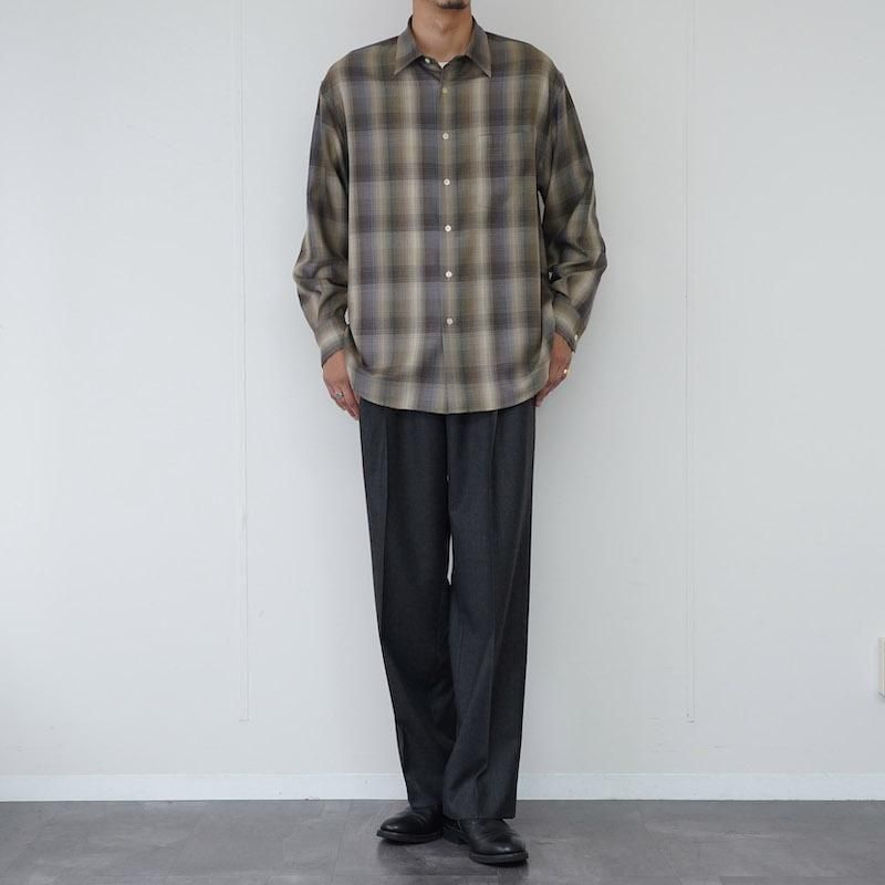 2025 A/W】【AURALEE オーラリー】SUPER LIGHT WOOL CHECK SHIRT BROWN