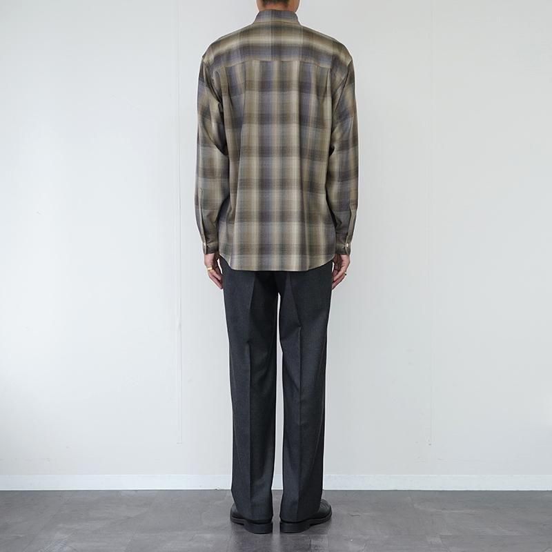 2025 A/W】【AURALEE オーラリー】SUPER LIGHT WOOL CHECK SHIRT BROWN