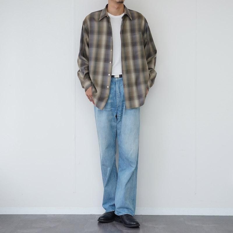 2025 A/W】【AURALEE オーラリー】SUPER LIGHT WOOL CHECK SHIRT BROWN
