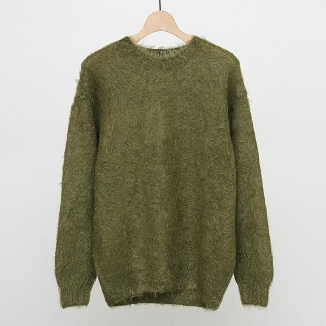 9/27()19:00䳫ϡۡ2025 A/WۡAURALEE ꡼BRUSHED SUPER KID MOHAIR KNIT P/O OLIVE
