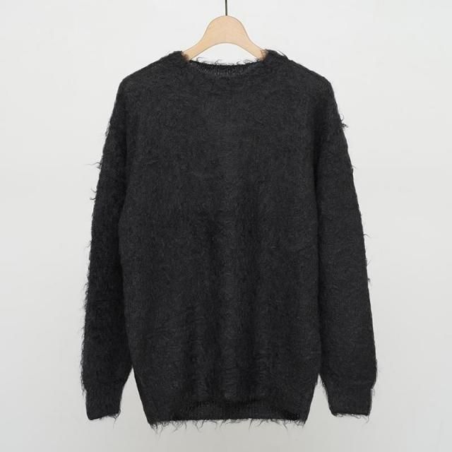 9/27()19:00䳫ϡۡ2025 A/WۡAURALEE ꡼BRUSHED SUPER KID MOHAIR KNIT P/O INK BLACK