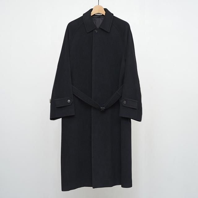 11/1()19:00䳫ϡۡ2025 A/WۡAURALEE ꡼SUPER FINE WOOL MOSSER SOUTIEN COLLAR COAT BLACK