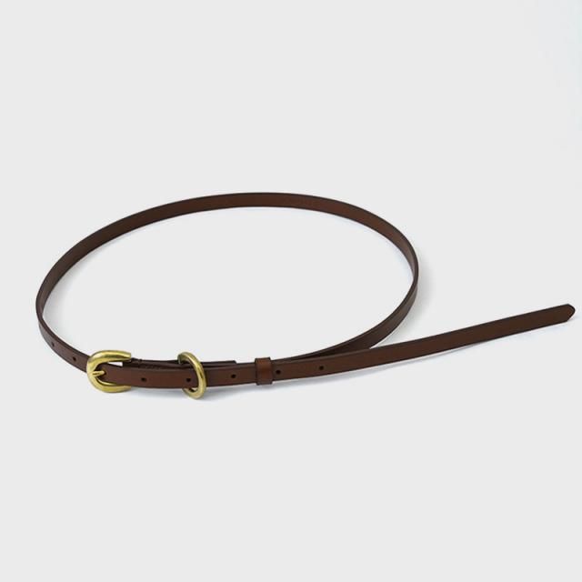 7/26()19:00䳫ϡۡ2025 A/WۡAURALEE ꡼LEATHER NARROW BELT BROWN