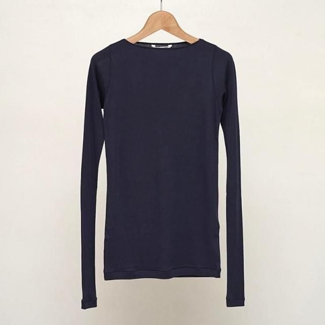 7/26()19:00䳫ϡۡ2025 A/WۡAURALEE ꡼ǥSUPER HIGH GAUGE SHEER RIB BOAT NECK L/S TEE NAVY