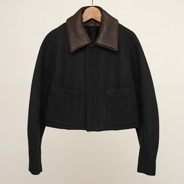 9/6()19:00䳫ϡۡ2025 A/WۡAURALEE ꡼ǥSHETLAND WOOL DOUBLE CLOTH BLOUSON DARK CHARCOAL