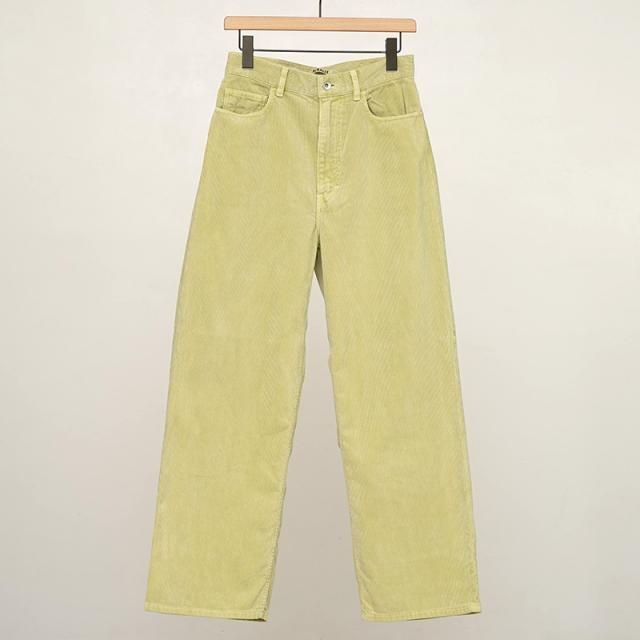 9/6()19:00䳫ϡۡ2025 A/WۡAURALEE ꡼ǥPIGMENT DYED FINX CORDUROY WIDE 5P PANTS DUSTY LIME
