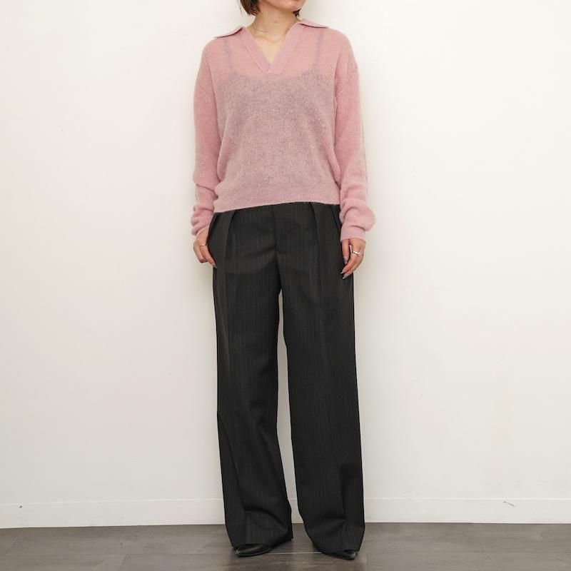 ★nangyangjj★オーラリー　AURALEE スキッパーポロ　ニット AURALEE オーラリー 24AW A24SP02SC SUPER FINE CASHMERE SILK
