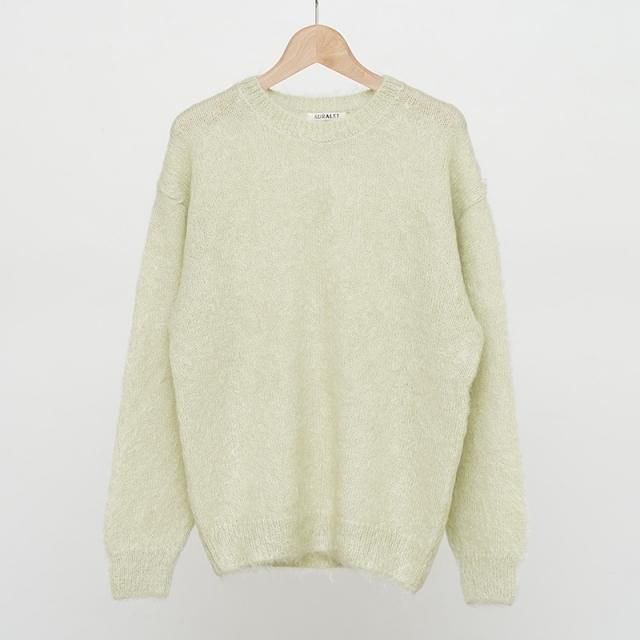 10/4()19:00䳫ϡۡ2025 A/WۡAURALEE ꡼ǥBRUSHED SUPER KID MOHAIR KNIT P/O LIGHT KHAKI