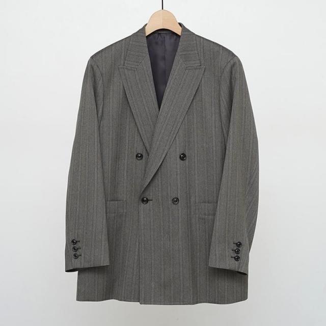 9/20()19:00䳫ϡۡ2025 A/WۡULTERIOR ƥꥢMELANGE HERRINGBONE STRIPE DB JKT DUSTY GREY