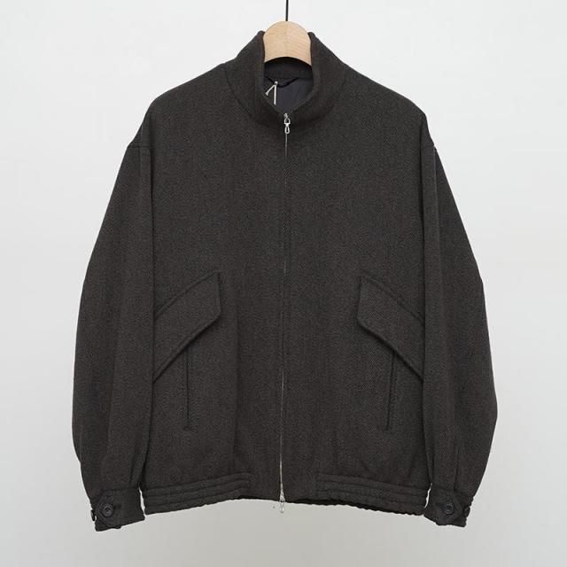 9/20()19:00䳫ϡۡ2025 A/WۡULTERIOR ƥꥢWOOL SILK KERSEY ZIP UP JKT KHAKI BLACK