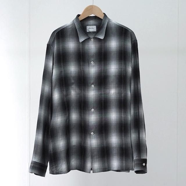 2025 A/WۡTOWNCRAFT / 󥯥եȡ60s open collar shirt ombre check grey check