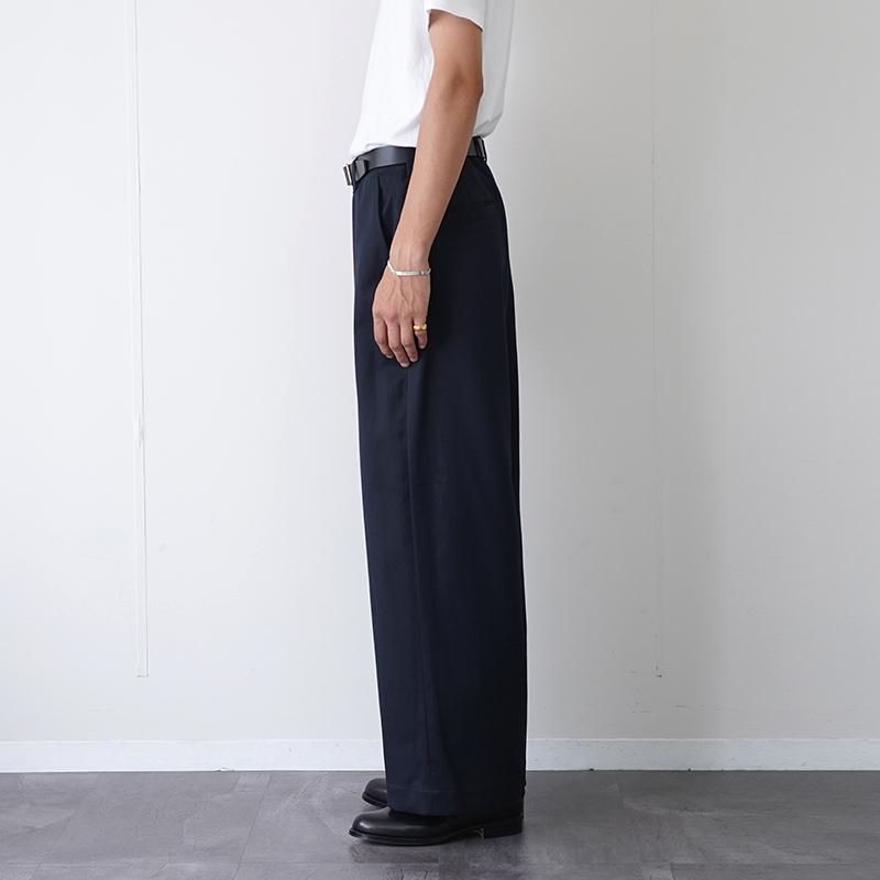 2025 A/W】【UNIVERSAL PRODUCTS】COTTON WOOL WIDE TROUSERS NAVY