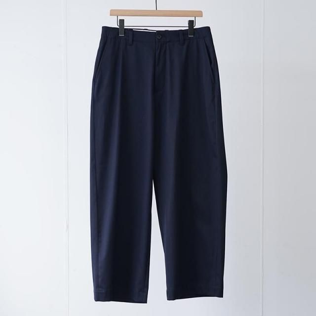 2025 A/WۡUNIVERSAL PRODUCTSCOTTON WOOL WIDE TROUSERS NAVY