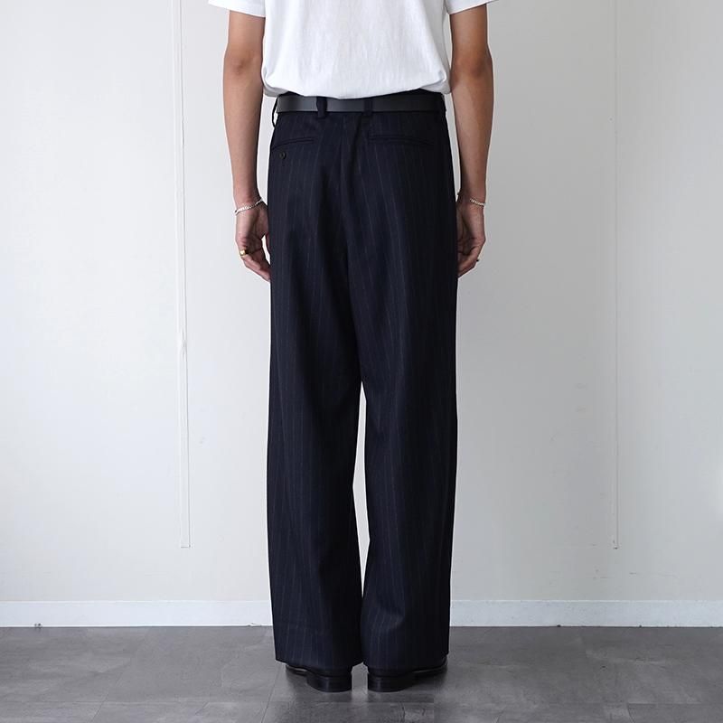 2025 A/W】【UNIVERSAL PRODUCTS】WOOL 2 TUCK TROUSERS NAVY
