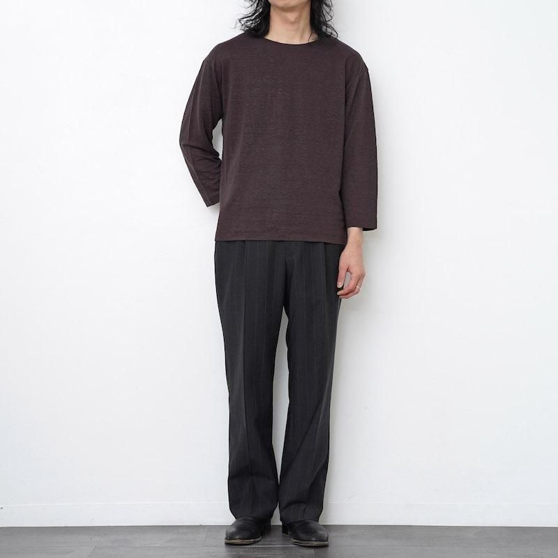 BATONERバトナーメンズ】NORMANDY LINEN BASQUE SHIRT DARK