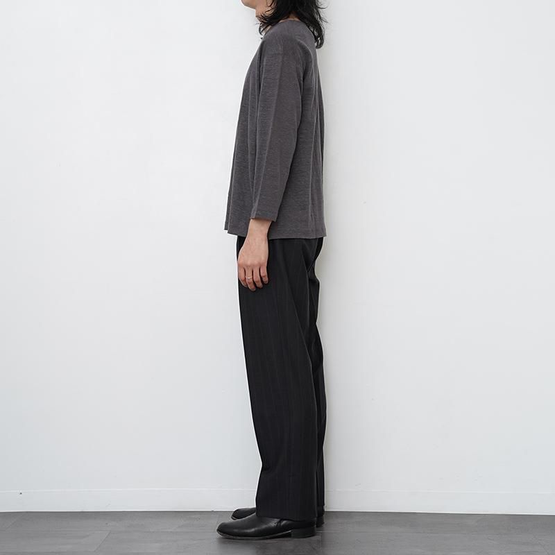 BATONERバトナーメンズ】NORMANDY LINEN BASQUE SHIRT GRAY