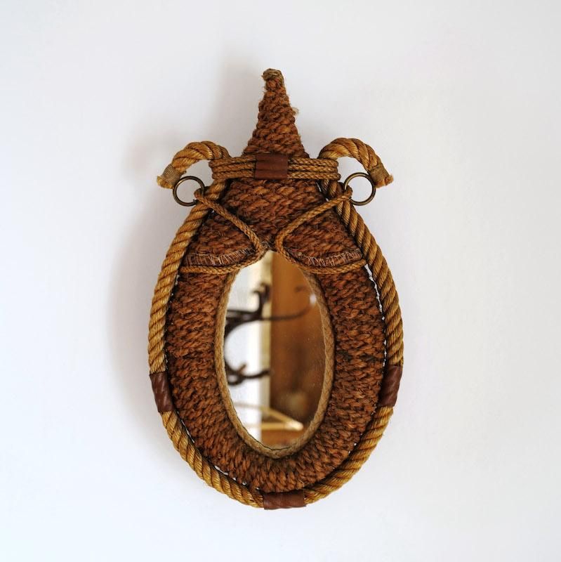 Audoux minet rope mirror / 1950s / France - THIRTY' THIRTY' STORE