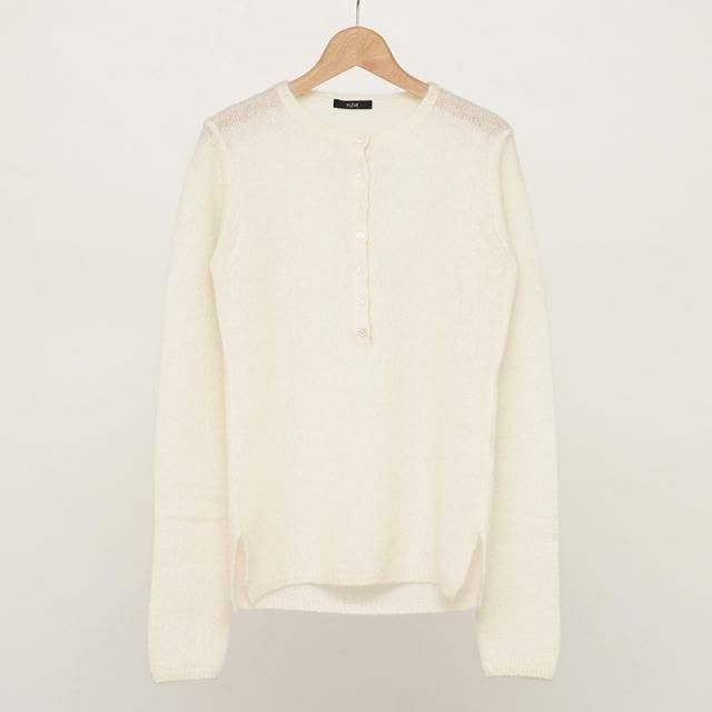 8/24()19:00䳫ϡۡ2025 A/WۡYLEVE 졼FAIRY ALPACA KN HENLY NECK OFF WHITE