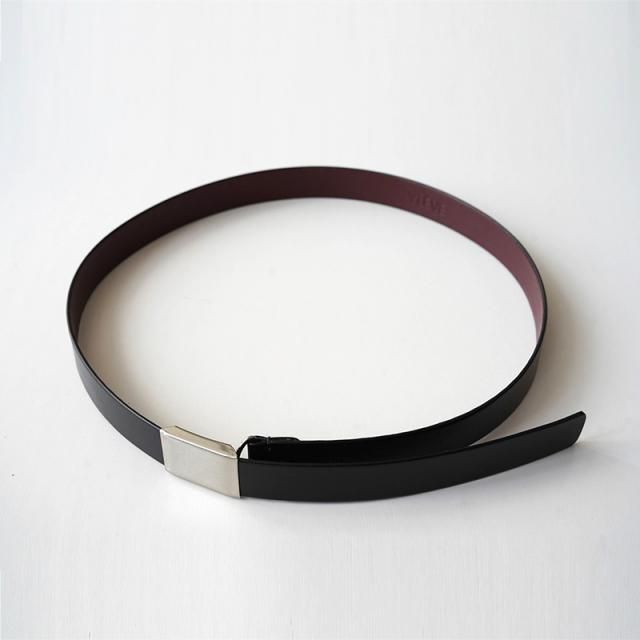 8/24()19:00䳫ϡۡ2025 A/WۡYLEVE 졼LEATHER BUCKLED BELT BLACK/SILVER