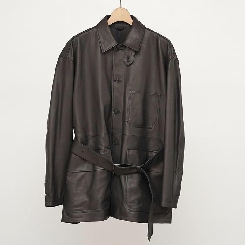 2025 A/W】【YLEVE イレーヴメンズ】SHEEP LEATHER COVERALL JK RED