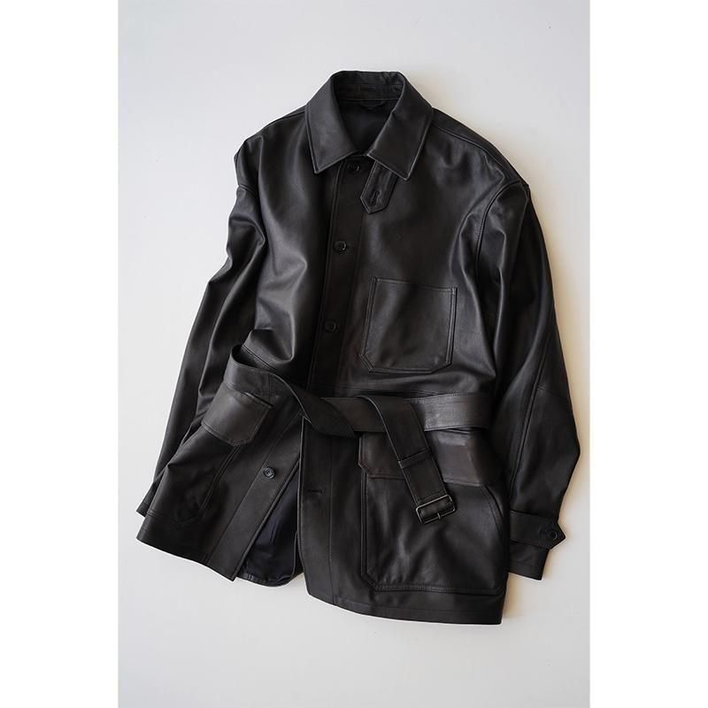 2025 A/W】【YLEVE イレーヴメンズ】SHEEP LEATHER COVERALL JK RED