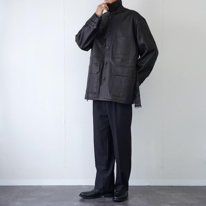 2025 A/W】【YLEVE イレーヴメンズ】SHEEP LEATHER COVERALL JK RED