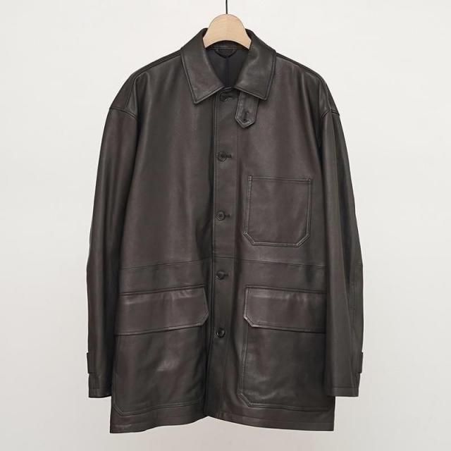 8/24()19:00䳫ϡۡ2025 A/WۡYLEVE 졼󥺡SHEEP LEATHER COVERALL JK RED BLACK