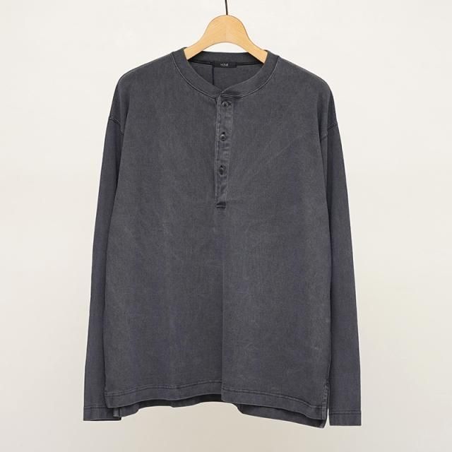 8/24()19:00䳫ϡۡ2025 A/WۡYLEVE 졼󥺡OPEN END COTTON PIGMENT DYE HENRY NECK P/O NAVY