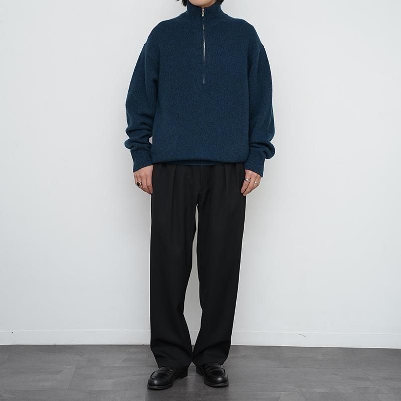 10/31()19:00䳫ϡۡ2025 A/WۡYLEVE 졼󥺡WOOL CASHMERE MELANGE KN HALF ZIP P/O BLUExGREEN