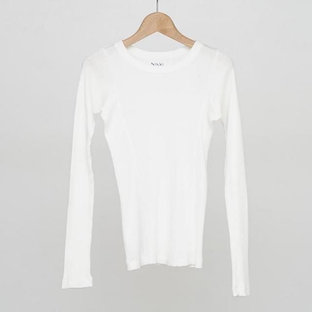 10/18()19:00䳫ϡۡ2025 A/WۡNikki ESSENTIAL PIECESOrganic cotton rib long tee white