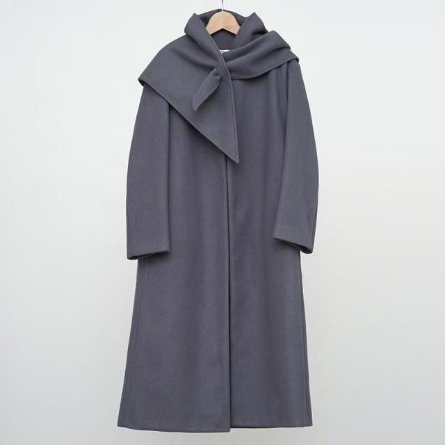 9/27()19:00䳫ϡۡ2025 A/WۡPHEENY / եˡNeedle rever strech scarf coat GRAY
