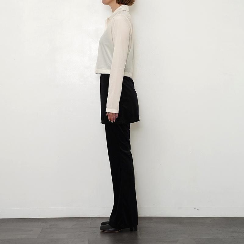 ★新品未使用PHEENY★Sheer velour layered pants PHEENY] フィーニー Sheer velour layered pants(BLACK)