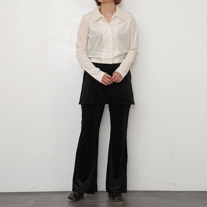 パンツ pheeny Sheer velour layered pants Sheer velour layered pants-シアーベロアレイヤードパンツ