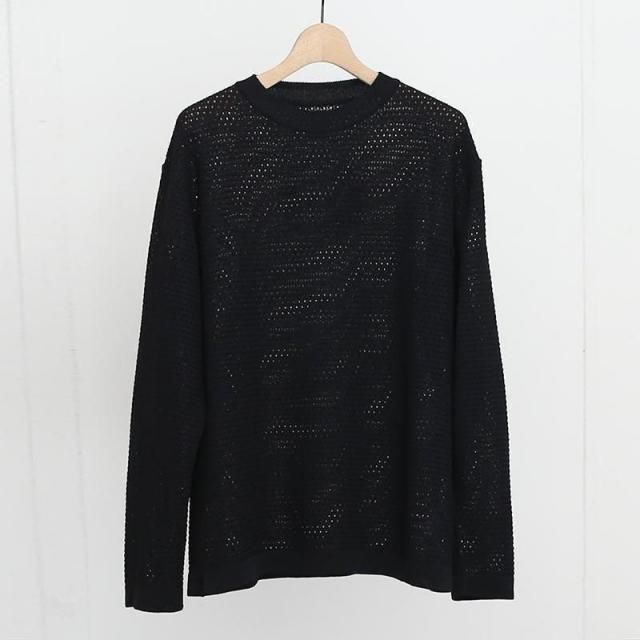 BATONERХȥʡ󥺡WOODPULP SUMMER KNIT BLACK