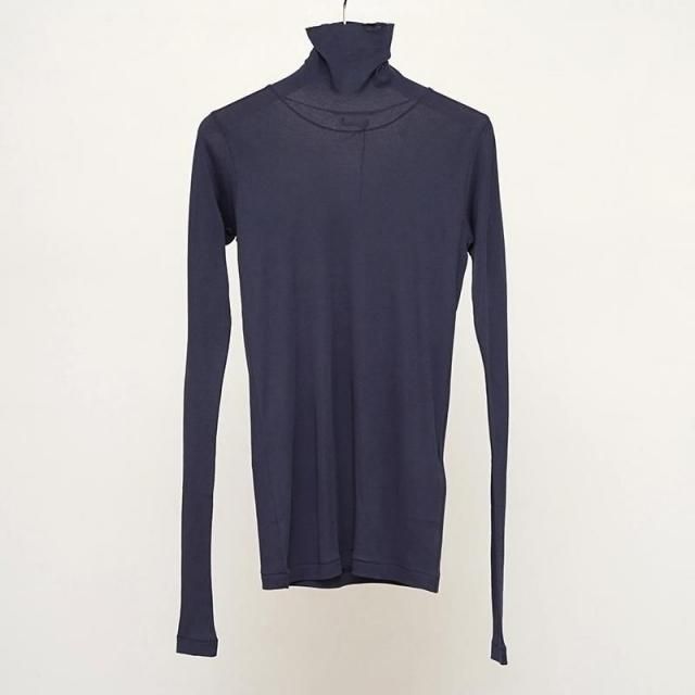 【よるさま】AULAREE リブ ポロニット ブルー レディース size1 zz-A25AP04HW_3?$VS_1500$