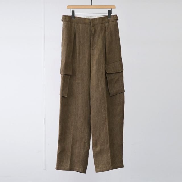 11/6()19:00䳫ϡۡ2025 A/WۡFendart եCROSS TUCK CARGO PANTS KHAKI LINEN