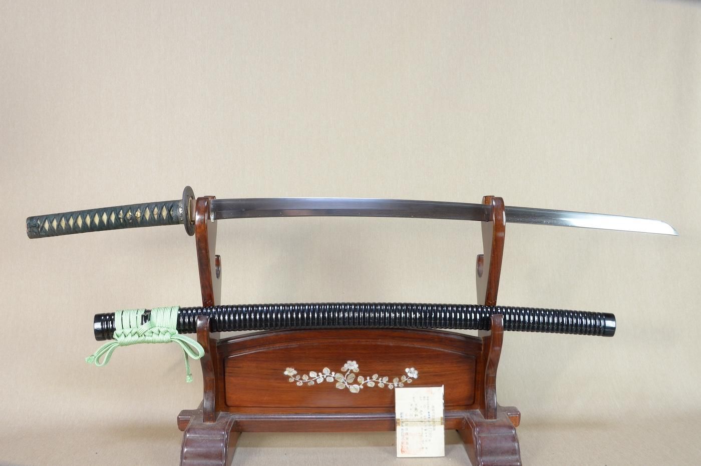 専門刀４分小刀右刀直刃 三木章 細縮小刀 桜鞘 右 135mm