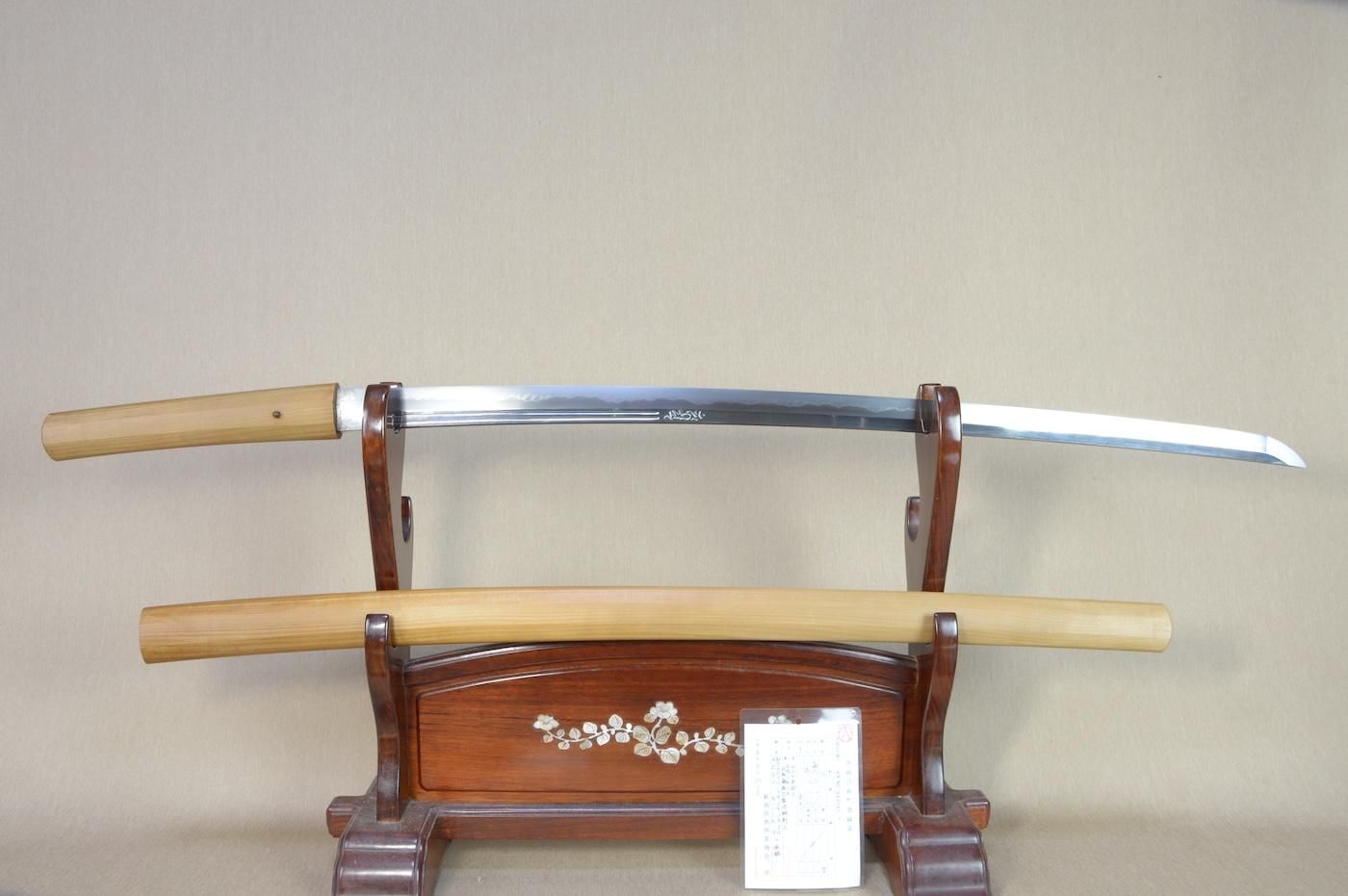 現代刀、備前伝の一振】「山上昭久」76.0cm 、鑑賞に・拵を付け居合