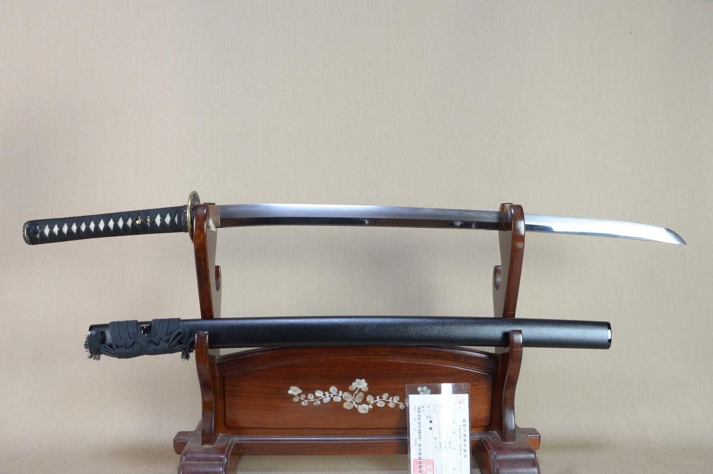 合法サイズ】残欠 短刀 ドス 樋入り 日本刀 匕首 黒鞘 黒拵え