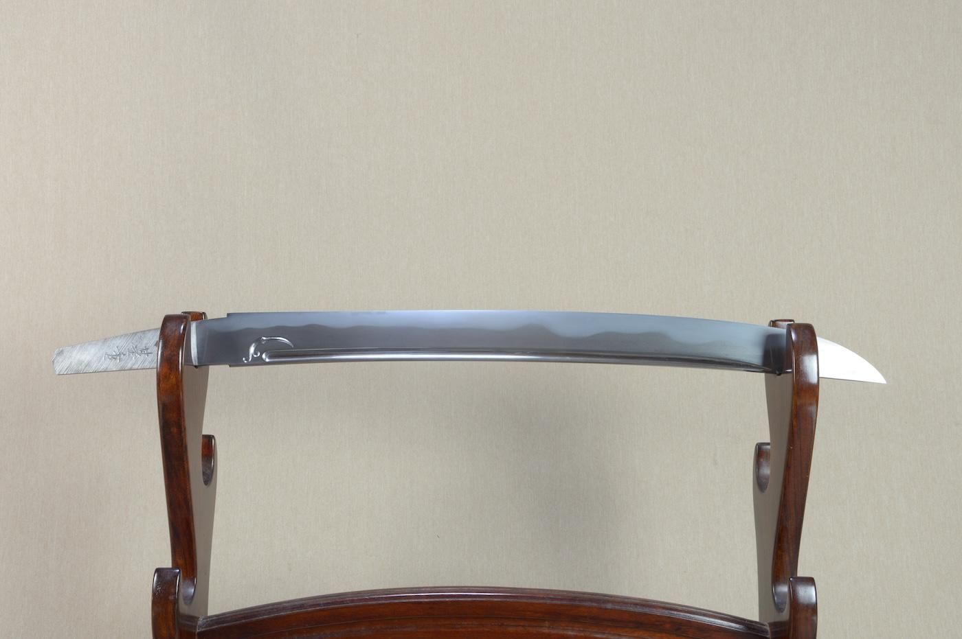 研ぎ上がり・斬れ味保証 大迫力の平造りの脇指】「基重」46.8cm 、鑑賞