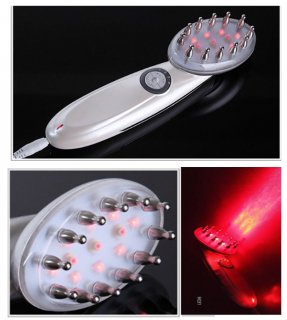 ☆≪販売終了≫Laser Red LED(650nm) Microcurrent BIO Hair Comb光エステLEDオムニラックス育毛増毛薄毛対策コームクシヘアブラシ