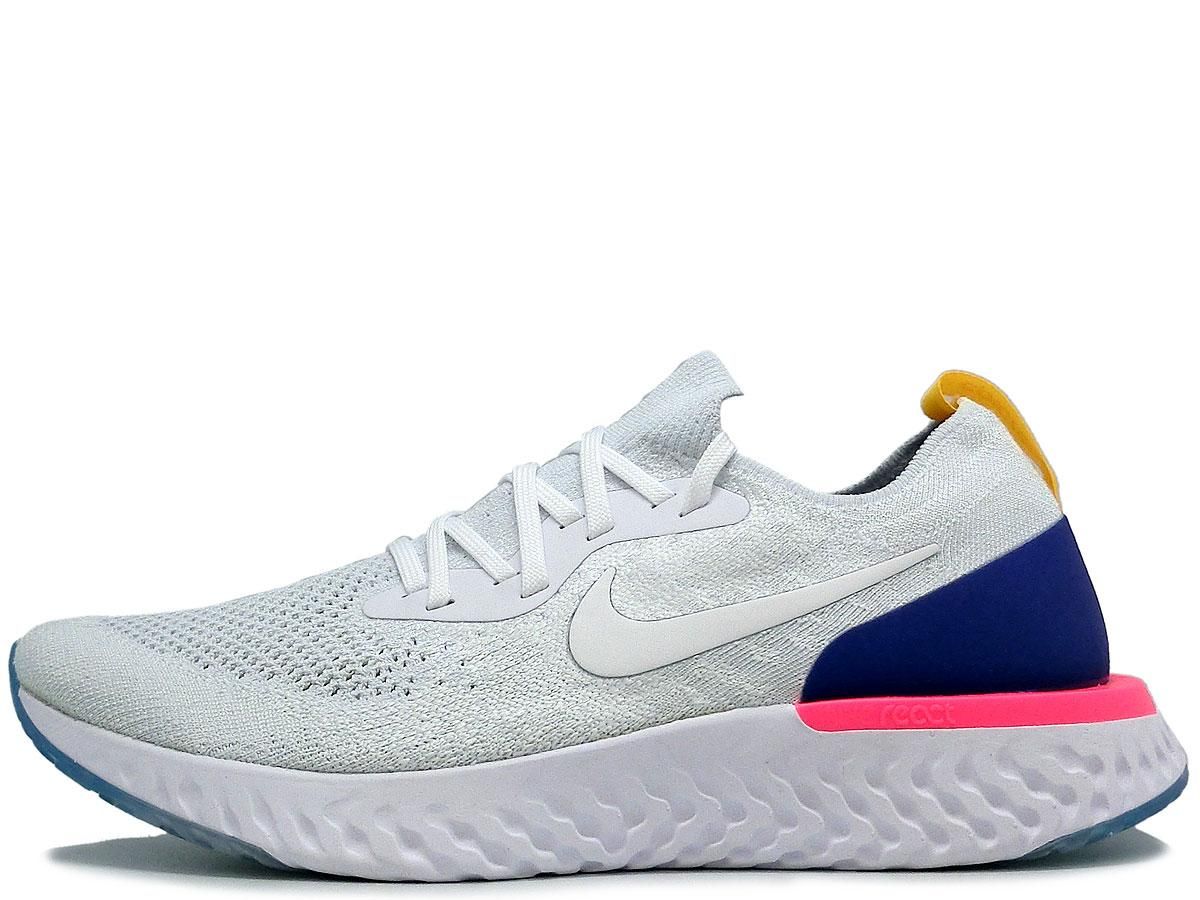 NIKE EPIC REACT FLYKNIT WHITE/RACER BLUEナイキ エピック リアクト フライニット ホワイト レーサーブルー -  PASSOVER TOKYO