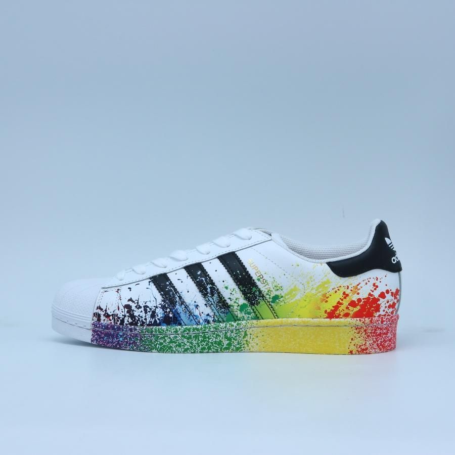 ADIDAS SUPERSTAR LGBT PRIDE PACKアディダス スーパースター プライドパック ホワイト マルチカラー -  PASSOVER TOKYO