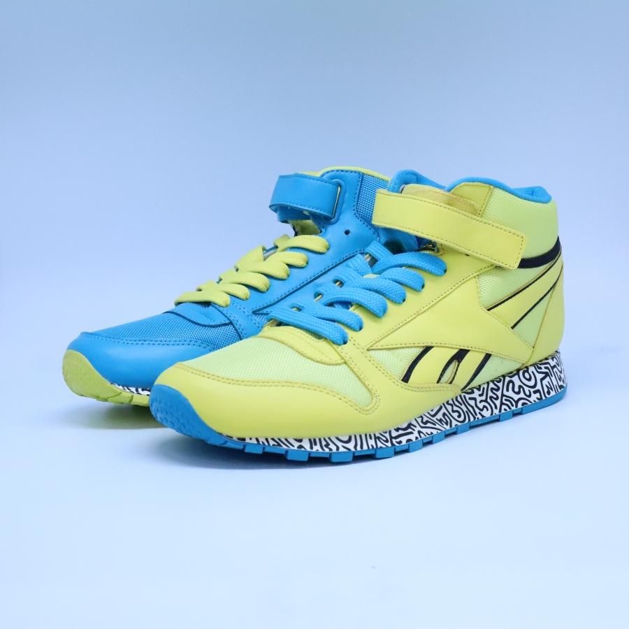Reebok x Keith Haring Classic Leather Midリーボック キースへリング クラシックレザーミッド ブルー イエロー Passover Tokyo Reebok x Keith Haring Classic Leather Midリーボック キースへリング クラシックレザーミッド ブルー イエロー Passover Tokyo