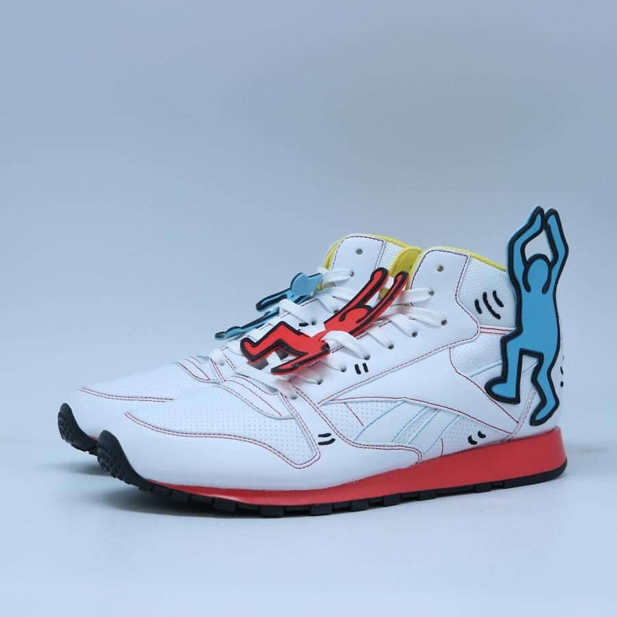 Reebok x Keith Haring Classic Leather Mid リーボック キースへリング クラシックレザーミッド ホワイト ブラック レッド Passover Tokyo Reebok x Keith Haring Classic Leather Mid リーボック キースへリング クラシックレザーミッド ホワイト ブラック レッド Passover Tokyo