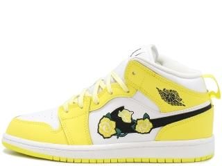 air jordan 1 mid yellow flower shirt