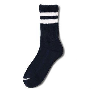 COMFY SOCKS LINE LOW CREW CLASSIC NAVY/WHITE MADE IN JAPAN