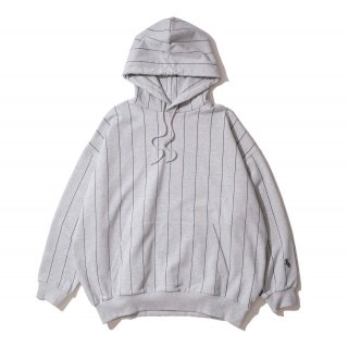 KEBOZ BB STRIPED SWEAT PULLOVER HEATHER GRAY